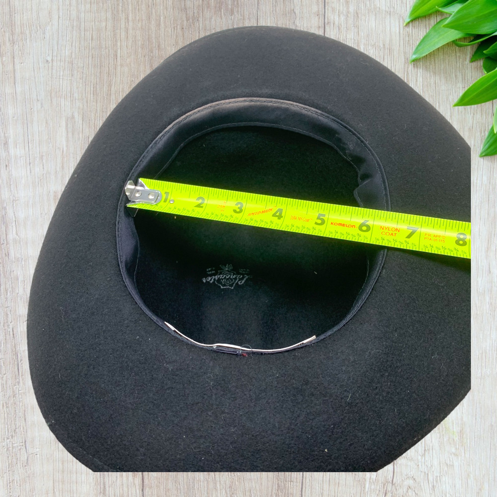 Vintage Fabini New York Lancaster Hat Black 100% Wool Western High Dome - Picture 9 of 10